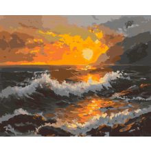 Szívmelengető naplemente - Számfestő készlet kereten 40x50