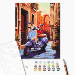   Egy megálló Itáliában - Számfestő készlet kereten 40x50