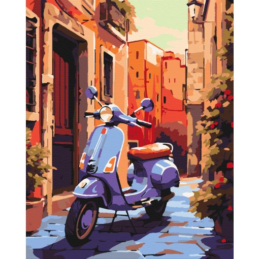 Egy megálló Itáliában - Számfestő készlet kereten 40x50