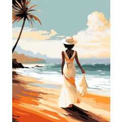 Óceánparti séta - Számfestő készlet kereten 40x50