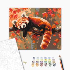 Vörös panda - Számfestő készlet kereten 40x50
