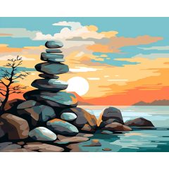 Egyensúly - Számfestő készlet kereten 40x50