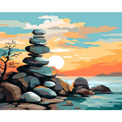 Egyensúly - Számfestő készlet kereten 40x50