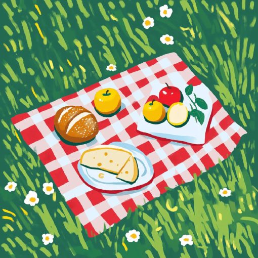 Piknik délután - Számfestő készlet kereten 40x40