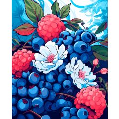 Bogyóbokor - Számfestő készlet kereten 40x50
