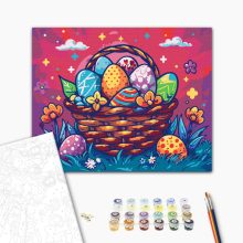 Színes kosár - Számfestő készlet kereten 40x50