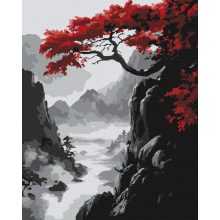 Panorama in Japan - 3-teiliges Malen-nach-Zahlen-Set auf Leinwand