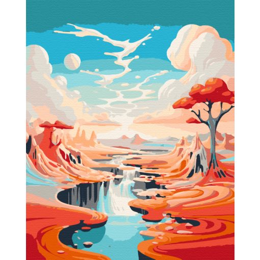 Sivatagi délibáb - Számfestő készlet kereten 40x50