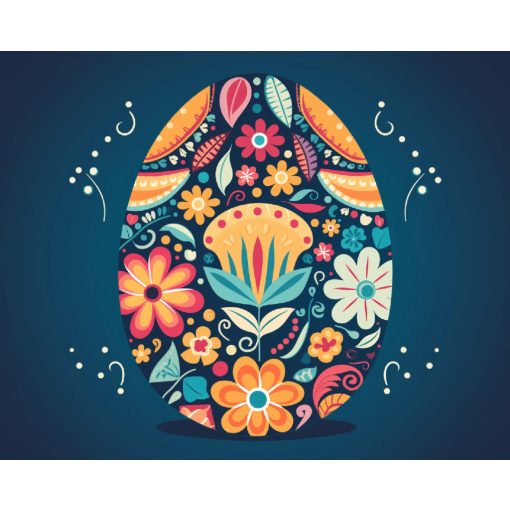 Húsvéti tojás - Számfestő készlet kereten 40x50