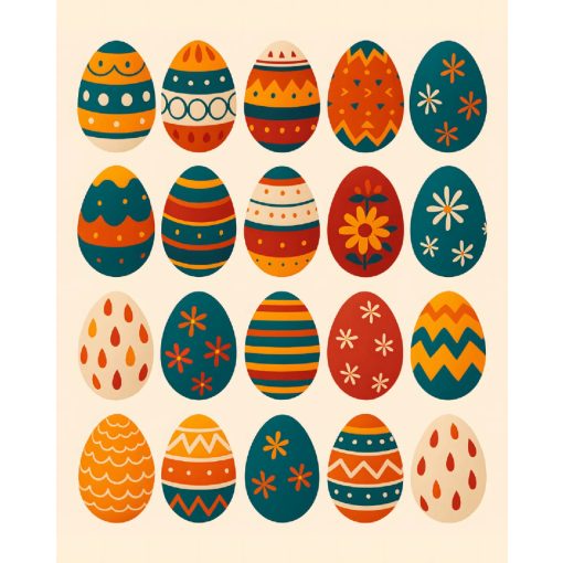 Tojás gyűjtemény - Számfestő készlet kereten 40x50