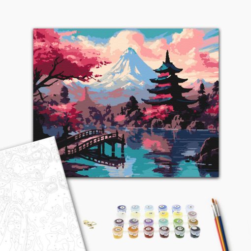 Örök Fuji - Számfestő készlet kereten 40x50