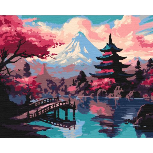 Örök Fuji - Számfestő készlet kereten 40x50