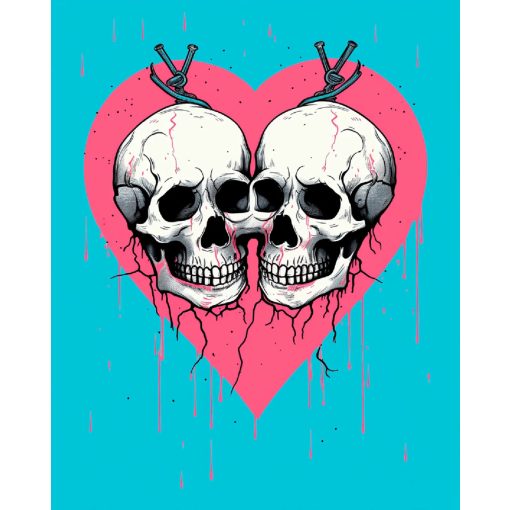 Örök szerelem - Számfestő készlet kereten 40x50