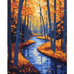 Narancs folyó - Számfestő készlet kereten 40x50