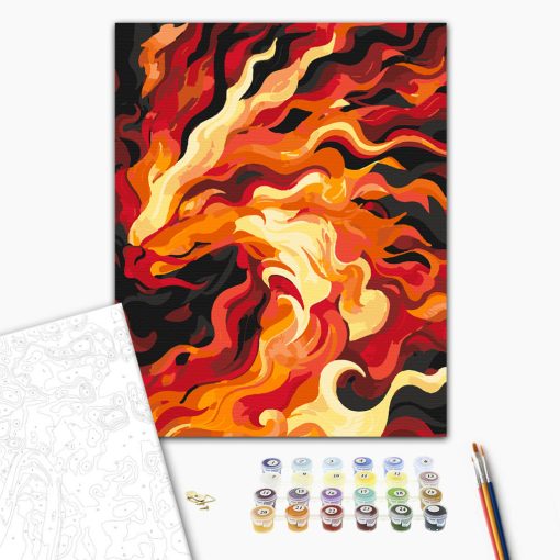 Lángsárkány - Számfestő készlet kereten 40x50