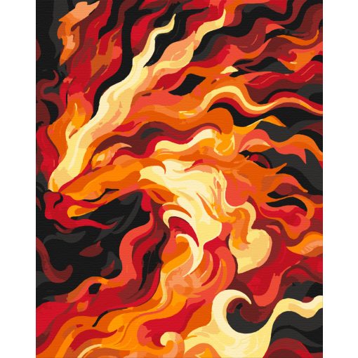 Lángsárkány - Számfestő készlet kereten 40x50