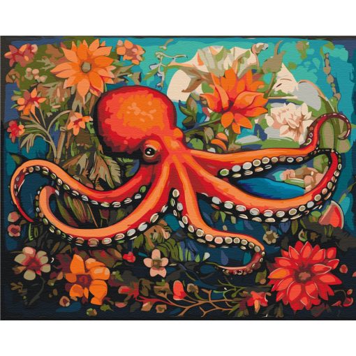 In der Tiefe des Meeres - Malen-nach-Zahlen-Set auf Keilrahmen 40x50