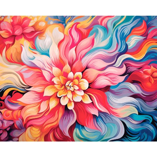 Virágörvény - Számfestő készlet kereten 40x50