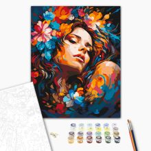 Virágzó szerelem - Számfestő készlet kereten 40x50