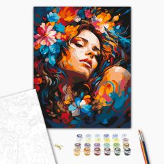 Virágzó szerelem - Számfestő készlet kereten 40x50