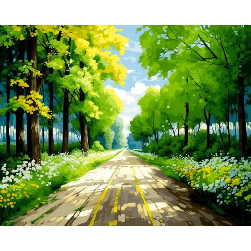 Erdei út - Számfestő készlet kereten 40x50