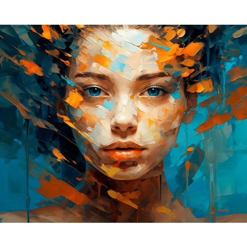 Töredezett szépség - Számfestő készlet kereten 40x50