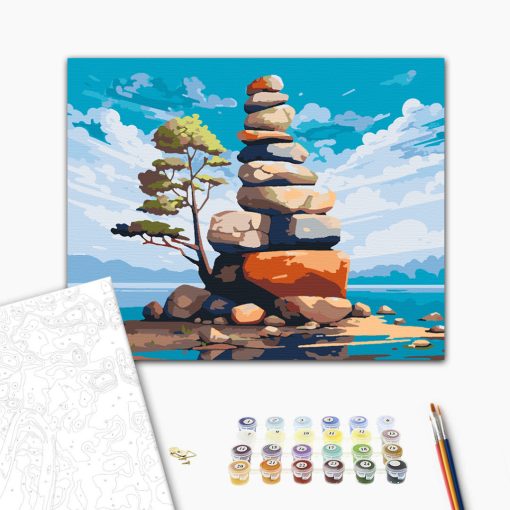 Egyensúly - Számfestő készlet kereten 40x50