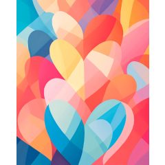 Szívek harmóniája - Számfestő készlet kereten 40x50