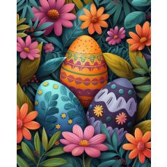 Rejtett tojások - Számfestő készlet kereten 40x50