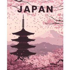 Japán - Számfestő készlet kereten 40x50