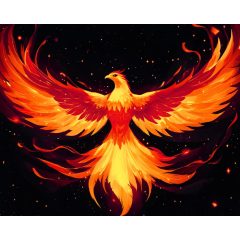 Főnix felemelkedése - Számfestő készlet kereten 40x50