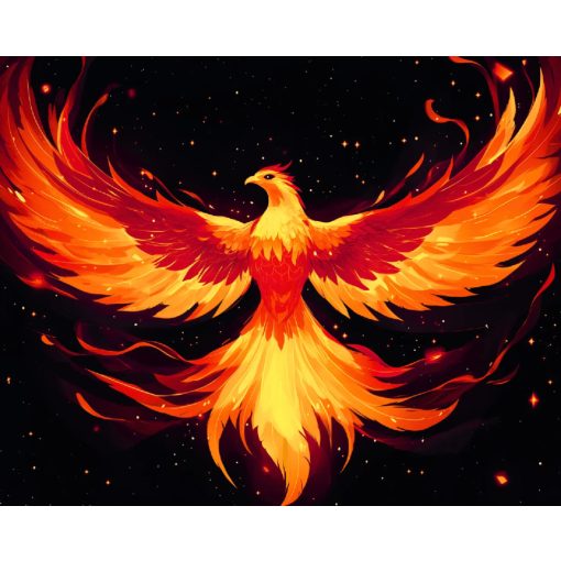 Főnix felemelkedése - Számfestő készlet kereten 40x50