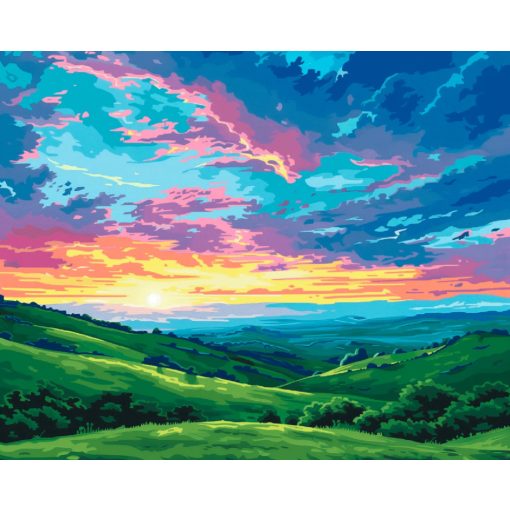 Dombok, völgyek - Számfestő készlet kereten 40x50