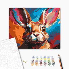 Festett nyúl - Számfestő készlet kereten 40x50