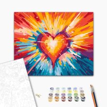 Szív - Számfestő készlet kereten 40x50