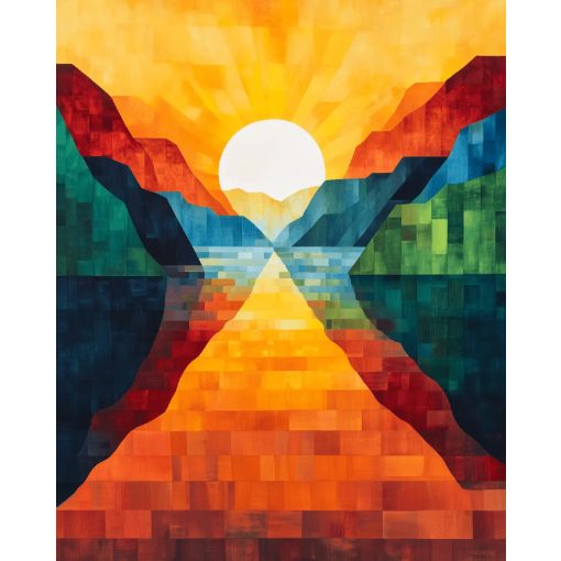 Napkelte - Számfestő készlet kereten 40x50