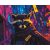 Cyberpunk-Waschbär - Malen-nach-Zahlen-Set auf Keilrahmen 40x50