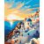 Santorini naplementék - Számfestő készlet kereten 40x50