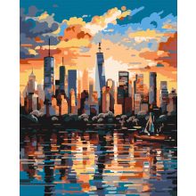 Felhőkarcolók városa - Számfestő készlet kereten 40x50