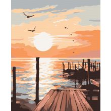 Napnyugta dokk - Számfestő készlet kereten 40x50