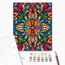 Színes rapszódia mandala - Számfestő készlet kereten 40x50