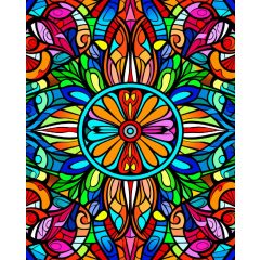   Színes rapszódia mandala - Számfestő készlet kereten 40x50