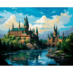 Smaragd kastély - Számfestő készlet kereten 40x50