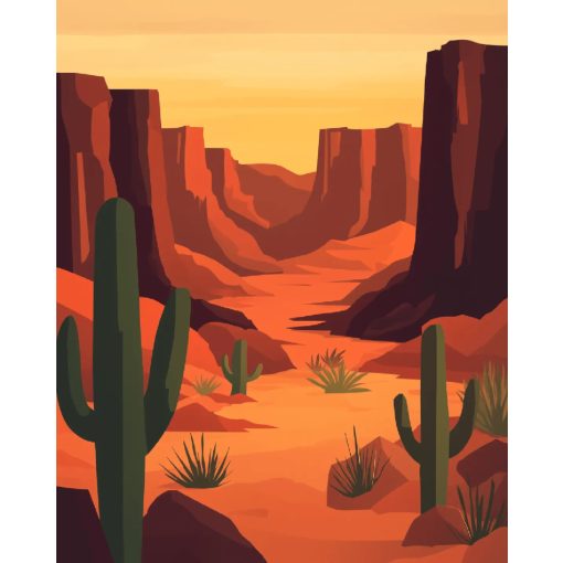 Végtelen kanyon - Számfestő készlet kereten 40x50