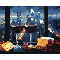 Vacsora két főre - Számfestő készlet kereten 40x50