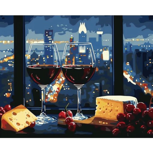 Vacsora két főre - Számfestő készlet kereten 40x50