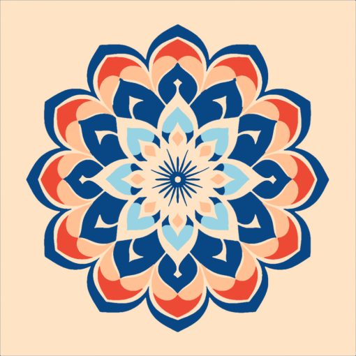 Mandala 3 - Malen-nach-Zahlen-Set auf Keilrahmen 40x40