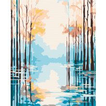 Elárasztott erdő - Számfestő készlet kereten 40x50