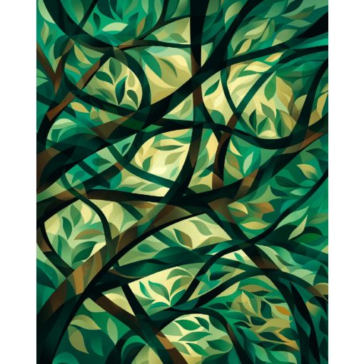 Lombhullámok - Számfestő készlet kereten 40x50