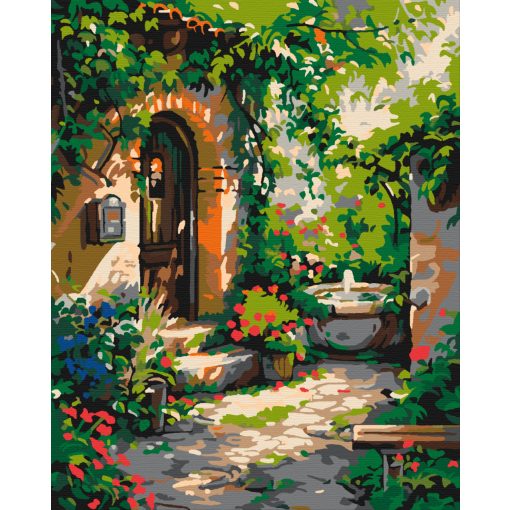 Virágos ajtó - Számfestő készlet kereten 40x50